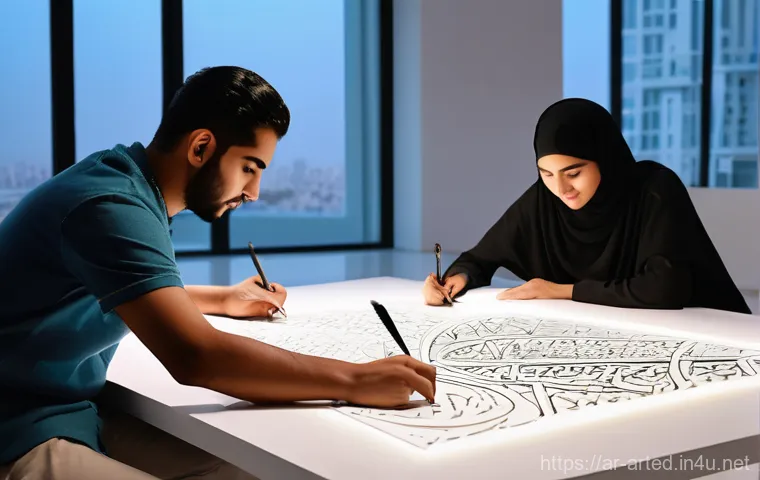 미술교육사와 미술교육학의 차이 - A vibrant and modern art classroom in an Arab school, bustling with activity. A knowledgeable and en... 미술교육사와 미술교육학의 차이 - A vibrant and modern art classroom in an Arab school, bustling with activity. A knowledgeable and en...