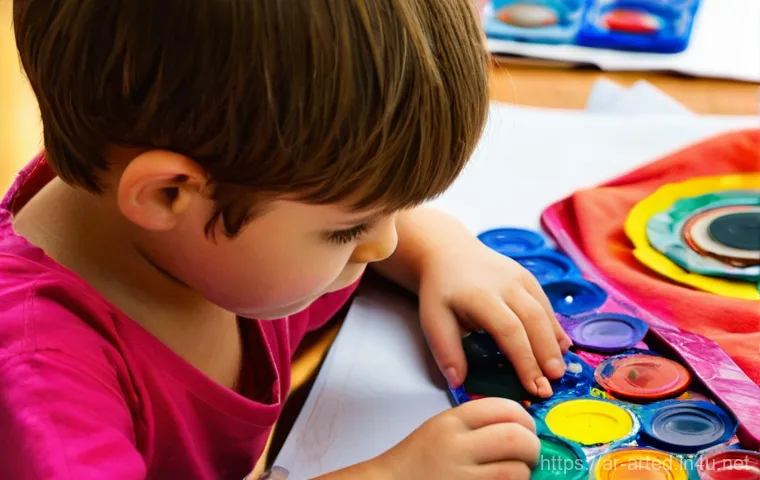 미술교육사 재직자의 직무 경험 - A vibrant, brightly lit elementary art classroom transformed into a creative workshop. Diverse child... 미술교육사 재직자의 직무 경험 - A vibrant, brightly lit elementary art classroom transformed into a creative workshop. Diverse child...